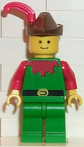 LEGO Minifigure-Forestman - Red, Brown Hat, Red Feather-Castle / Forestmen-CAS139-Creative Brick Builders